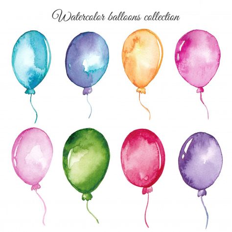 Watercolor Balloons, Tree Watercolor Painting, Balloon Painting, Watercolor Birthday Cards, Watercolor Birthday, Diy Watercolor Painting, Watercolor Paintings Easy, Album Scrapbooking, Diy Watercolor