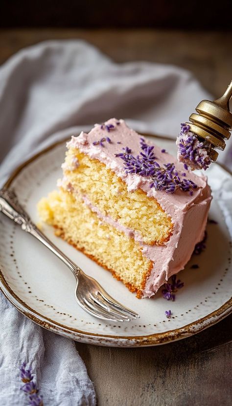 This honey lavender sheet cake is a delicate and aromatic dessert, blending floral lavender with the sweet richness of honey. Moist and fluffy, it’s the perfect treat for spring gatherings or a soothing after-dinner delight. Lavender Sheet Cake, Honey Lavender Cake, Lavender Honey Cake, Honey Lemon Cake, Lavender Cake Recipe, Lemon Lavender Cake, Honey Dessert, Sheet Cake Recipe, Honey Cake Recipe