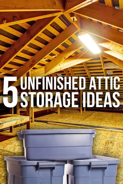 Unfinished Attic Ideas, Unfinished Attic Storage, Attic Storage Ideas, Garage Attic Storage, Attic Transformation, Attic Storage Organization, Small Attic Renovation, Attic Storage Solutions, Unfinished Attic