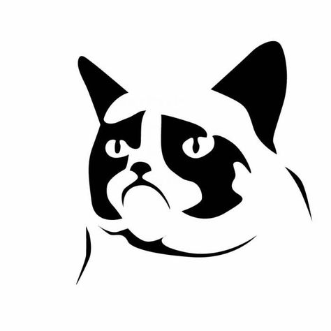 Pin for Later: 49 Free Templates For the Coolest Jack-O'Lantern on the Block Grumpy Cat Grumpy Cat by Jesse F. Cat Pumpkin Stencil, Cat Pumpkin Carving, Printable Pumpkin Stencils, Pumpkin Stencils Free, Halloween Pumpkin Stencils, Carving Templates, Halloween Pumpkin Carving Stencils, Amazing Pumpkin Carving, Halloween Stencils