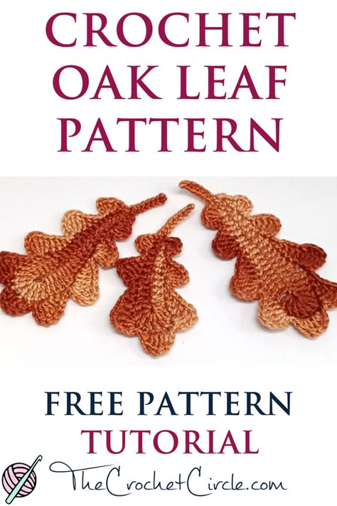 Crochet OAK tree LEAF AUTUMN decoration - FREE PATTERN Crochet Oak Leaf, Crochet Leaf Free Pattern, Crochet Acorn, Oak Leaf Pattern, Crochet Fall Decor, Bookmark Crochet, Crochet Tree, Crochet Leaf Patterns, Make Jewellery