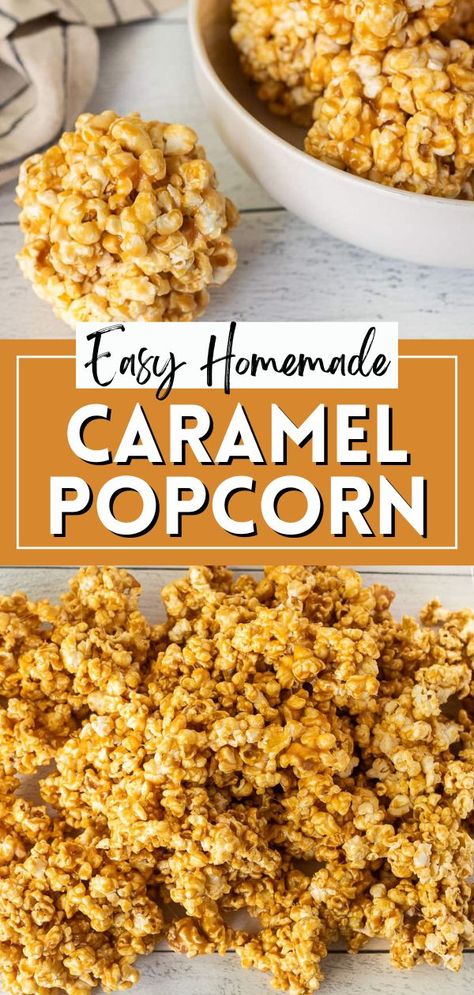 This easy homemade caramel popcorn recipe is the perfect sweet snack, coated in a deliciously rich and buttery caramel. Ideal for movie nights, parties, or gifting, this caramel popcorn is simple to make. Caramel popcorn is the ultimate treat that’s sure to please anyone with a sweet tooth, whether for a cozy night in or a festive gathering. Carmel Popcorn Recipe, Caramel Popcorn Balls Recipe, Make Caramel Popcorn, Best Caramel Popcorn, Soft Caramel Popcorn, Caramel Popcorn Recipe Easy, Easy Caramel Popcorn, Popcorn Recipes Sweet, Carmel Popcorn