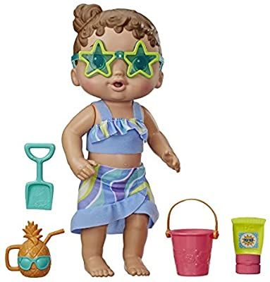 Boneca Bebe Sol e Areia - Hasbro, Baby Alive, E8718: Amazon.com.br: Brinquedos e Jogos Diy Doll Closet, Muñeca Baby Alive, Interactive Baby Dolls, Barbie Bebe, Barbie Bathroom, First Disney Princess, Girls Room Diy, Best Kids Watches, Baby Alive Food