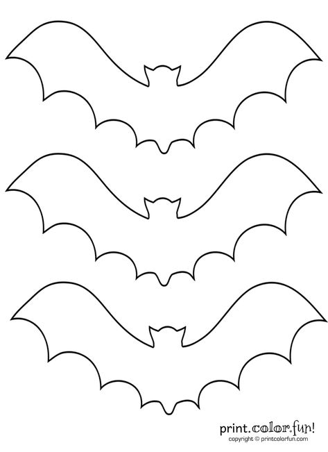 Halloween Sablon, Bat Stencil, Bat Outline, Bat Coloring Pages, Moldes Halloween, Flying Bats, Halloween Stencils, Halloween Templates, Easy Halloween Decorations