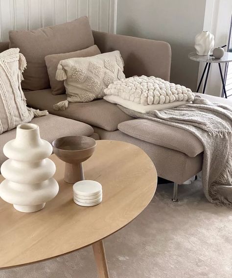 5 ways to style ikea's söderhamn sofa | livingetc Ikea Soderhamn Beige, Modern Hygge Living Room, Ikea Soderhamn, Hygge Living Room, Söderhamn Sofa, Ikea Design, Zen Room, Ikea Bedroom, Home Decor Aesthetic