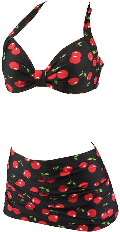 Cherry Pattern Clothes, Cherry Bathing Suit, Cherry Outfit Ideas, Cherry Clothing, Cherry Clothes, Cherry Swimsuit, Cherry Skirt, Pretty Items, Amazing Clothes