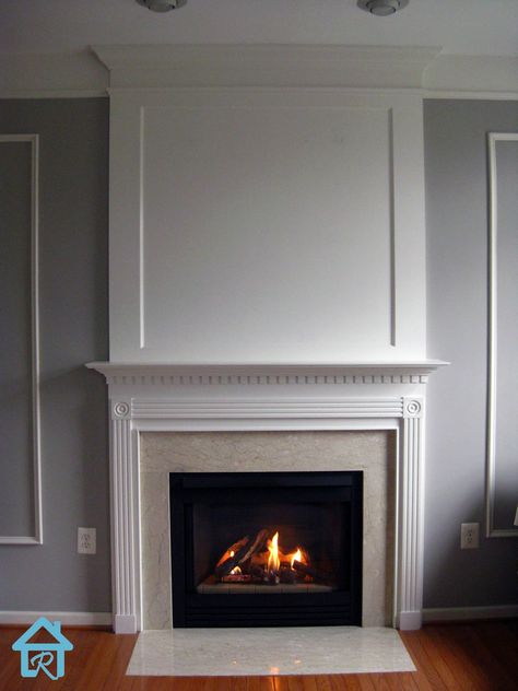 Remodelando la Casa: Adding Visual Interest and Height to your Fireplace Fireplace Molding, Diy Mantle, Fireplace Trim, Fireplace Redo, Fireplace Update, Lookout Mountain, Floor Remodel, Fireplace Remodel, Diy Fireplace