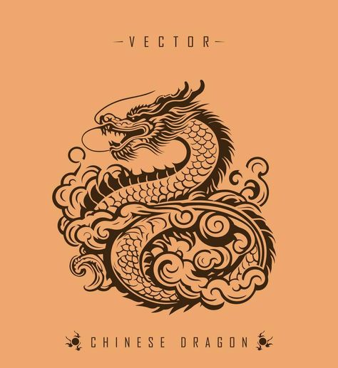 Chinese Dragon Vector, Dragon Graphic Design, Smartwatch Wallpaper, China Dragon, Chinese Wedding Decor, Logo Dragon, Chinese Logo, Dragon Chino, Dragon Logo