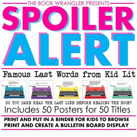 The Book Wrangler on Instagram: “The end. Why offer students the chance to read the end before they ever begin? Reading these last lines may seem like they'd spoil the…” Book Wrangler, Tuck Everlasting, Bridge To Terabithia, Phrase Meaning, Book Templates, Bulletin Board Display, Beginning Reading, Last Words, Famous Last Words