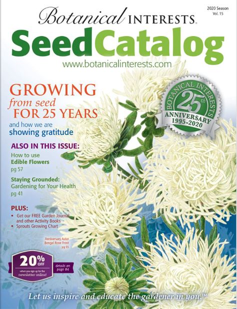 How to Get a Free Seed Catalog From Botanical Interests Botanical Interests Seeds, Heirloom Seeds Catalog, Seed Companies, Botanical Interests, Bee Friendly Plants, White Flower Farm, Bohemian Garden, Old Farmers Almanac, Plant Catalogs