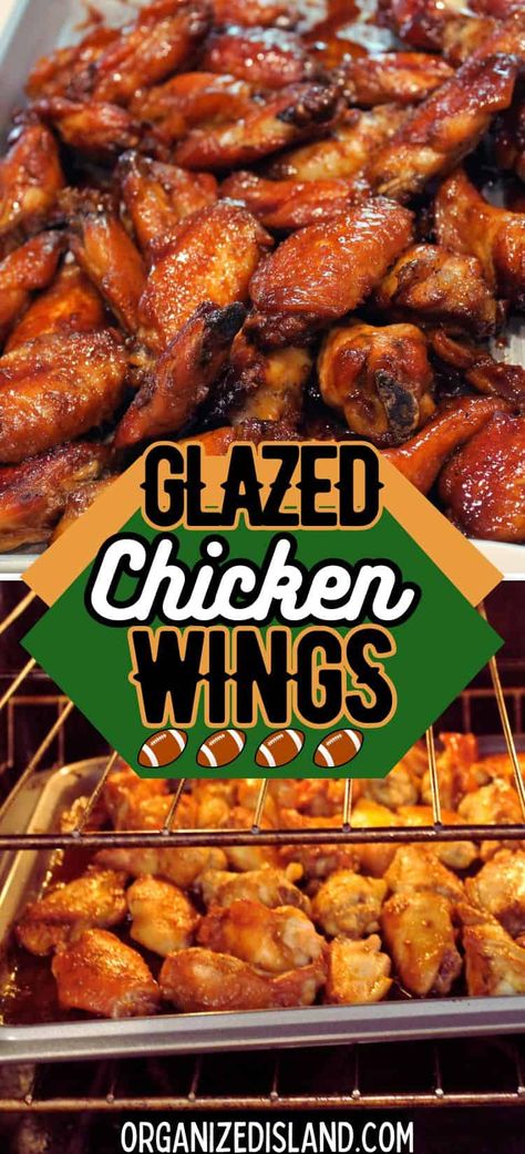 Chicken Wings And Shrimp Recipes, Honey Glaze Chicken Wings, Braised Wings Recipe, How To Make Chicken Wings, Hawaiian Wings, Party Wings Recipe, Chicken Wings In Oven, Honey Glazed Chicken Wings, Honey Chicken Wings Recipe