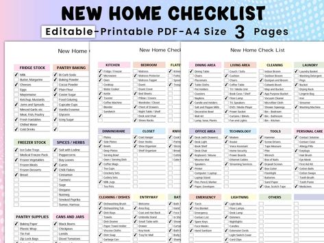 Hello, thanks for checking out this item Editable New Home Essentials Checklist, New Home Checklist, Moving checklist, moving planner, moving binder, moving gift, moving list, moving checklist printable, declutter planner, New Home Checklist, Moving Essentials, Homeownership Guide, House Essentials, First Home Checklist, Moving Tips, Home Starter Kit, Moving Checklist, Housewarming Supplies, New House Must-Haves Settle into your new abode seamlessly with our comprehensive New Home Checklist! Thi Move In Essentials, Home Essentials Checklist, Moving Checklist Printable, Moving Preparation, New Home Essentials Checklist, Checklist New Home, First Home Checklist, Moving Binder, Moving List