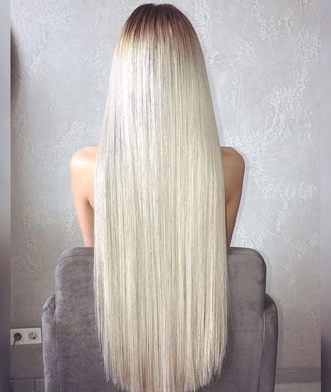 ∘♕∘Planning for Platinum∘♕∘ - Pinterest: Crackpot Baby Long Hair Back View, Hair Back View, Hip Length Hair, Straight Long Hair, One Length Hair, Easy Updos For Long Hair, Long Pictures, 70s Hair, Rapunzel Hair