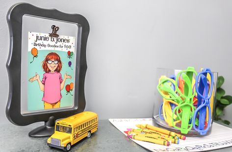 Junie B Jones Birthday Party Ideas, Junie B Jones Party, Junie B Jones Birthday Party, Junie B Jones, Classroom Birthday, Childhood Books, School Themes, 7th Birthday, Animal Party