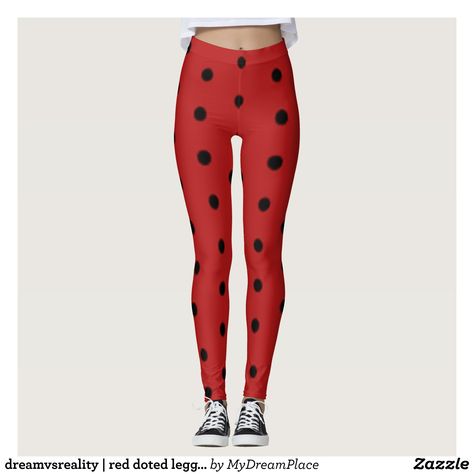 dreamvsreality | red doted leggings : Beautiful #Yoga Pants - #Exercise Leggings and #Running Tights - Health and Training Inspiration - Clothing for #Fitspiration and #Fitspo - #Fitness and #Gym #Inspo - #Motivational #Workout Clothes - Style AND #comfort can both be possible in one perfect pair of custom #leggings. #dreamvsreality | red doted leggings was crafted made with care each pair of leggings is printed before being sewn allowing for #fun and #creative designs on every square inch - Medium weight #fabric is tough yet breathable embraces and fit your body hugs in all the right places and bounces back after washing - You can proudly wear your dreamvsreality | red doted leggings over and over and they will not lose their #shape - Get #comfortable and stylish and look cool with your very own unique pair of dreamvsreality | red doted leggings! - Size and Fit Information -The item is full length leggings - Model on product image is 5'10" and wearing a size Small leggings - Compression fit achieved due to high #spandex content - dreamvsreality | red doted leggings will hug you in all the right places and body parts and suit all kinds of body types - Material and #Textile Information - Your yoga pants are made of Ultra-stretch ecopolyester spandex blend (88% polyester 12% spandex) - High spandex composition results in #compression fit that won't lose its shape - Machine-washable in cold water make sure to lay flat to dry - Vibrant print will not fade after washing - Your #exercise tights were hand-sewn in Canada with love Ladybug Insect, Polka Dot Tights, The Ladybug, Red Leggings, Running Tights, Bold Black, Black Spot, Black Polka Dot, Creative Designs