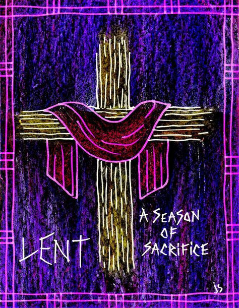 Lent Pictures, Lent Art, Lent Decorations, Lent Decorations For Church, Church Bulletin Covers, Catholic Lent, Church Banners Designs, Lent Prayers, Liturgical Art