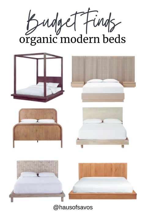 Organic Modern Decor Small Bedroom, Modern Organic Bed Frame, Organic Modern Bed Frame, Modern Organic Bed, Bedroom Without Bed Frame, Japandi Bed Frame, Bedroom Design Wood, Modern Minimalist Bedroom Design, Modern Wood Bed