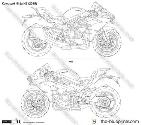 Kawasaki Ninja H2 vector drawing Kawasaki Ninja H2r Drawing, Moto Ninja, Kawasaki Ninja H2, Kawasaki Ninja H2r, Ninja H2r, Ninja Bike, Airplane Drawing, Kawasaki Zx10r, Kawasaki Ninja Zx6r