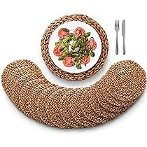 Boho Style Room Decor, Rattan Placemats, Eco Friendly Insulation, Braided Placemats, Table Chargers, Table 13, Kitchen Placemats, Round Placemats, Wicker Table