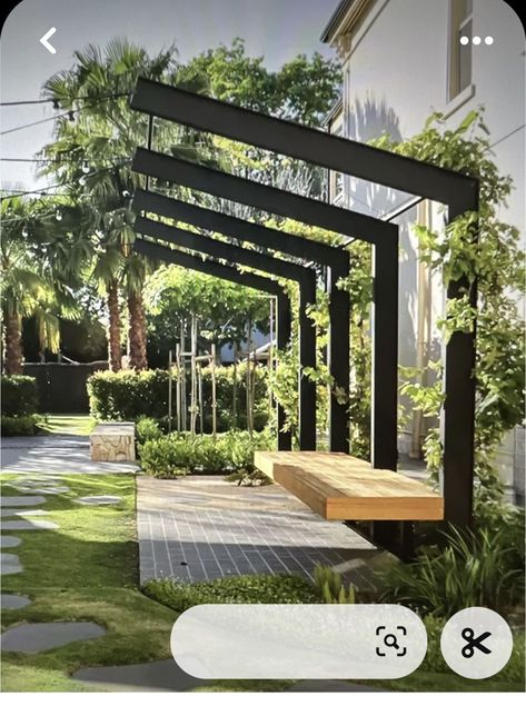 design, front yard landscaping, landscaping ideas, garden ideas, home improvement, home renovation Pool Privacy Landscaping, Backyard Renovations, Rock Garden Landscaping, Garden Architecture, Outdoor Gardens Design, Backyard Garden Design, Garden Landscape Design, Outdoor Pergola, Courtyard Garden