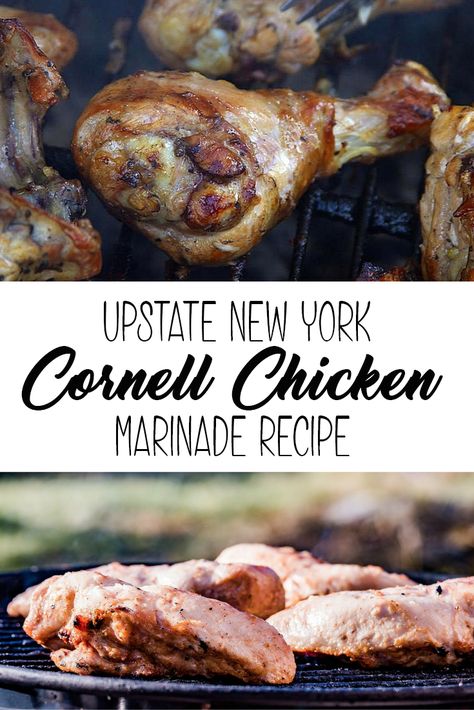 Cornell Chicken Marinade Recipe, Cornell Chicken, Barbecue Marinade, Meat Marinades, Chicken Barbecue, Chicken Marinade Recipes, Chicken Bbq, The Finger Lakes, Chicken Marinade