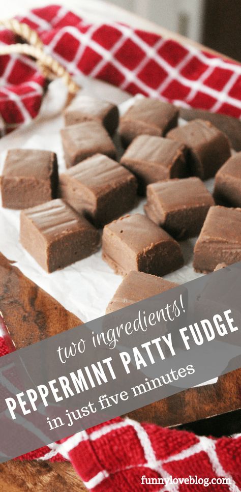 Foolproof Fudge, Fudge With Sweetened Condensed Milk, Peppermint Patty Recipe, 2 Ingredient Fudge, York Peppermint Patty, Peppermint Fudge, Homemade Fudge Recipes, Healthy Dessert Recipes Easy, Peppermint Patty