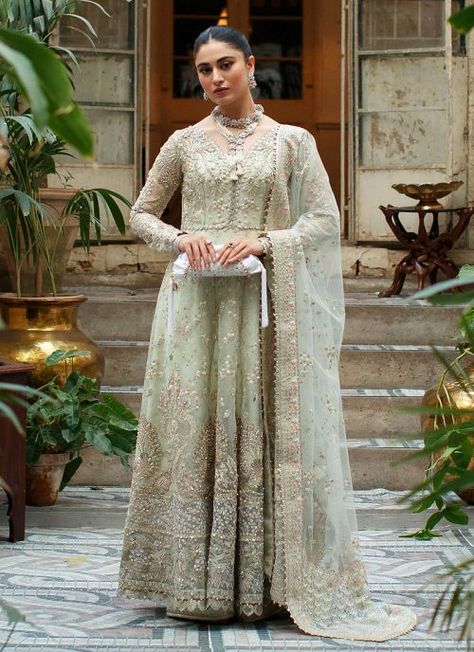 Freeshia Festive – Jade Doe Embroidered Pakistani Anarkali Pakistani Wedding Dresses, Pistachio Green, Dress Indian Style, Net Dupatta, Pakistani Outfits, Pakistani Wedding, Green Jade, Wedding Wear, Designer Wear