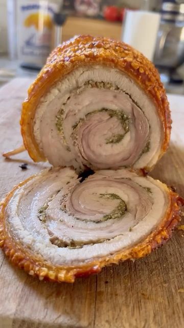 Robbie Bell on Instagram: "So this is exactly how I make my Porchetta except I also add flat leaf parsley now also. Iv been making it this way for almost 20 years and it’s always a crowed pleaser. 
#porchetta #porchettasandwich #pork #cooking #roastmeat #chef #chefs" Rotisserie Pork Belly Recipes, Porchetta Recipe Italian, Pork Belly Porchetta Recipe, Porchetta Roast, Porchetta Recipe, Porchetta Recipes, Thai Soup Recipes, Boneless Pork Roast, Mildred Pierce