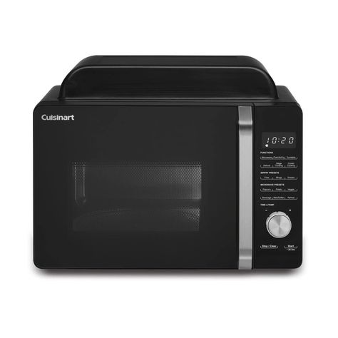 Cuisinart AMW-60 3-in-1 Microwave Airfryer Oven, Black Countertop Microwave Oven, Frozen Snack, Microwave Popcorn, Countertop Microwave, Kitchenware Store, Air Frying, Convection Oven, Cooking Light, Toaster Oven