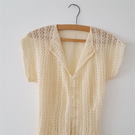 Ravelry: Fine Lace Blouse by Jennie Atkinson Filet Crochet Blouse, Knitted Lace Top, Lace Knit Pattern, Knit Blouse Pattern, Crochet Booties For Babies, Blouse Knitting Pattern, Knit Lace Pattern, Lace Blouse Patterns, Knit Shirt Pattern