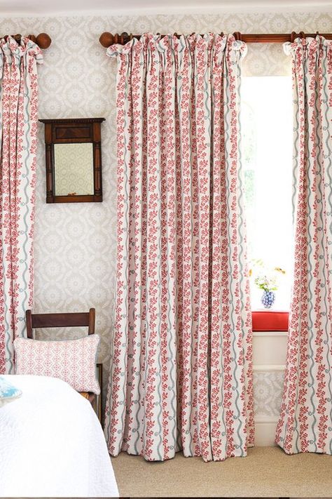 Charlotte Gaisford, Cottage Curtains, Swedish Cottage, Inspired Interiors, Wire Haired Dachshund, Good Girls, Red Curtains, Fabric Inspiration, Girls Collection