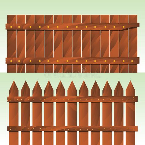 Wooden Fence stock illustration Wooden Fences, Wooden Dog House, Bird Logo Design, Wooden Dog, Bird Logos, Wooden Fence, Garden Fencing, Dog House, Lumber