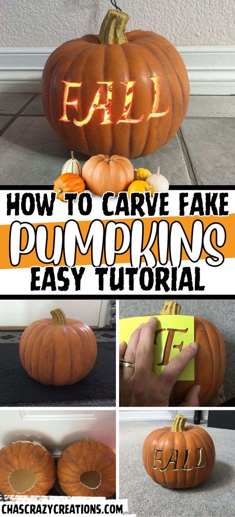 Carve Fake Pumpkin, How To Carve Plastic Pumpkins, Carving Plastic Pumpkins, Carving Fake Pumpkins, How To Carve Fake Pumpkins, Decorating Fake Pumpkins, Fake Pumpkin Carving Ideas, Pumpkins Carving, Crafty Witch