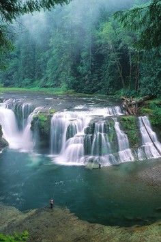 If you would like to go for a day trip that you will never forget, try this one. From Woodland, Washington (I-5 exit 21), drive east on 503. You will pass by the three dams on the North Fork Lewis river. First is Merwin. There is a nice park here if you want to take a little rest stop and view Lake Merwin. Driving on up the highway you will have access to beautiful view points suitable for taking pictures or just looking out at the amazing scenery. The next reservoir is Yale. Keep on driving ... Gifford Pinchot National Forest, River Falls, Palawan, Beautiful Waterfalls, Alam Yang Indah, Bern, Pretty Places, National Forest, Places Around The World