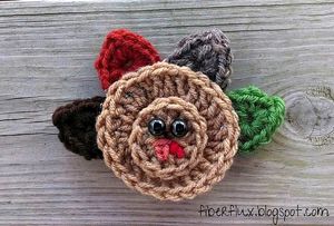 Turkey Applique :: Free Crochet Turkey Patterns! Crochet Turkey Applique Free Pattern, Turkey Applique Pattern Free, Turkey Patterns, Bus Decor, Thanksgiving Crochet Patterns, Crochet Thanksgiving, Crochet Kindness, Paw Crochet, Crochet Turkey