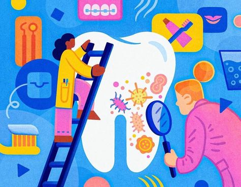 Care Illustration, Electrical Gadgets, Teeth Illustration, Art Editorial, Crystal Makeup, Dentist Visit, Tooth Sensitivity, Best Health, Teeth Care