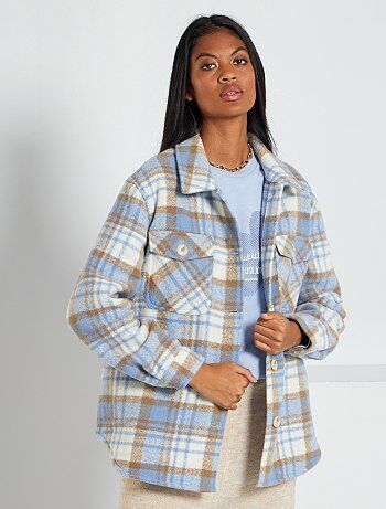 Sobrecamisa Mujer Outfit, Checks, Lingerie, Blazer