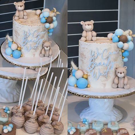 We can 🐻BEARLY🐻 wait!!! Absolutely love this theme! I am so fortunate to be able to create these memories, from baby shower to birthdays! Year after year. Thank you guys so much for the continued trust and loyalty. I love you guys 🥹 Cake drum • @cakebonofficial Food gel • @colour.mill Smoother • @sweet_escape001 Fondant • @wiltoncakes Chocolate • @ghirardelli Everything else! • @heb . . . . . #cake #sanantonio #sanantoniosmallbusiness #sanantoniocakes #sanantonioeats #sanantonioeven... We Can Barely Wait Cake Ideas, Baby Shower Cake Bear Theme, We Can Barely Wait Cake, Bear Themed Baby Shower Cake, We Can Bearly Wait Baby Shower Cake, Baby Boy Baby Shower Ideas Theme, Can Bearly Wait Baby Shower Ideas, Bearly Wait Baby Shower Cake, Bearly Wait Cake