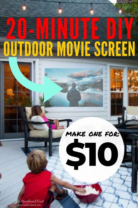 Now Is The Time To Make This Easy DIY Diy Outdoor Screen Movie, Diy Backyard Movie Screen, Backyard Movie Screen, Diy Movie Screen, Diy Backyard Movie, Projector Screen Diy, Diy Outdoor Movie Screen, Backyard Movie Theaters, Outside Movie