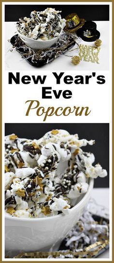 New Year's Eve Popcorn- This New Year's Eve popcorn is an easy (and yummy) party dessert! The combo of crunchy popcorn, sweet chocolate, and pretty sprinkles makes for a great treat! | New Year's food, appetizer, party food, snack, New Year's Eve dessert, gold, stars, quick recipe, fast appetizer recipe Easy Party Treats, New Years Eve Snacks, Popcorn Sweet, New Year's Snacks, New Years Eve Dessert, Appetizer Party, New Years Appetizers, New Year's Eve Appetizers, Party Snacks Easy