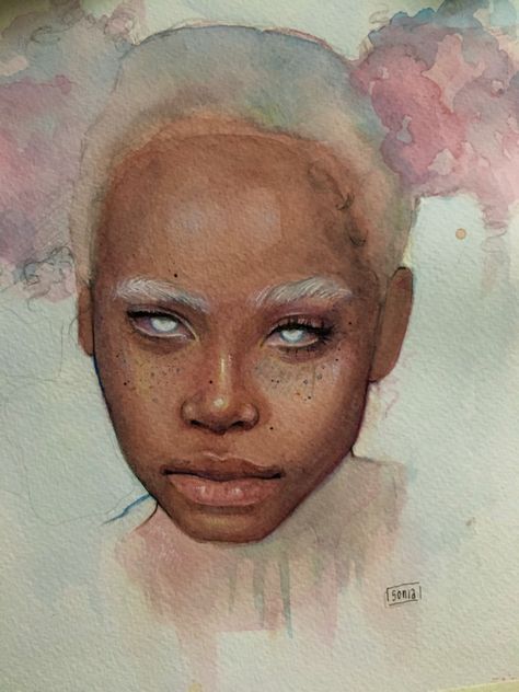 Watercolor Dark Skin, Watercolor Dark, Anatomy Studies, Watercolor Art Face, Art Hacks, Face Study, Paint Watercolor, Color Drawing, Black Art Painting