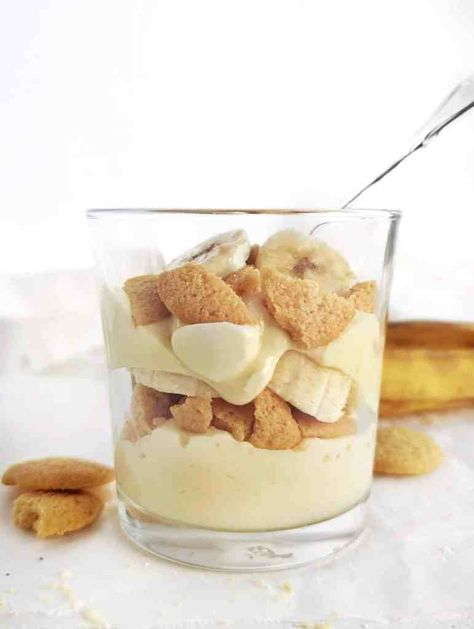 Banana Pudding Easy, Protein Banana Pudding, Healthy Banana Pudding, Healthiest Protein Powder, Banana Cream Pudding, Sugar Free Jello, High Protein Desserts, Sugar Free Pudding, Protein Pudding