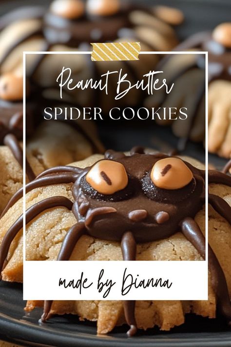 These Deliciously Spooky Peanut Butter Spider Cookies are the ultimate Halloween treat! Easy to make and fun to decorate, they’ll be a hit at your spooky celebrations. 🕸️🍯 #HalloweenTreats #PeanutButterCookies Creative Halloween Desserts, Spider Cookies, Fun Halloween Food, Chocolate Bark, Halloween Treat, Halloween Desserts, Halloween Food, Halloween Cookies, Halloween Recipes