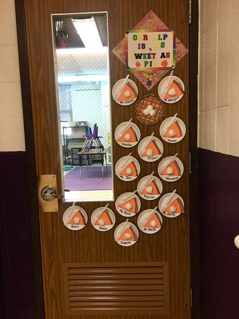 Sweet As Pumpkin Pie Classroom Door, Sweet As Pie Door Decor, Classroom Door Themes, Best Bulletin Board Ideas, Thanksgiving Classroom Door, Classroom Door Decoration Ideas, November Classroom, Thanksgiving Bulletin Boards, Classroom Door Decor