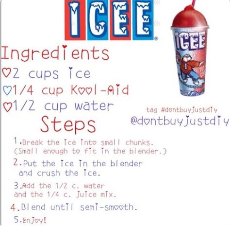 DIY ICEE copycat recipe - recipes with kids Frosty Recipe, Slushie Recipe, Diy Drinks, Kid Drinks, Starbucks Drinks Recipes, Milk Shakes, Homemade Drinks, Starbucks Recipes, Ice Tea