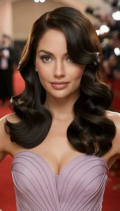 Hollywood Glam Prom Hair, Hollywood Glam Hair Medium Length, Hollywood Waves Mid Length Hair, Tight Waves Hair, Short Hollywood Waves, Hollywood Waves Long Hair, Hollywood Waves Medium Hair, Vintage Hollywood Hairstyles, Hollywood Waves Side Part