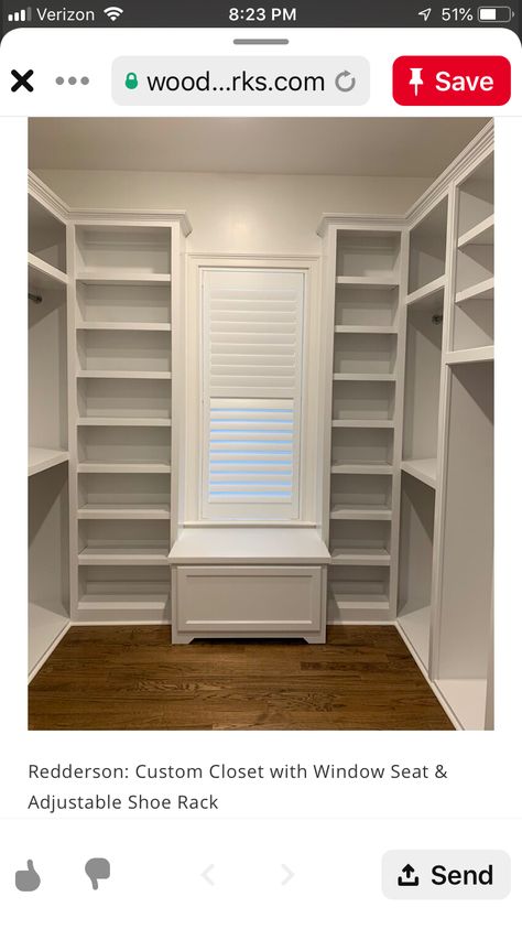 Closet With Window, Reach In Closets, Closet Kids Room, Kids Room Closet, Closet Paint, Long Closet, Closets Ideas, Master Addition, Diy Custom Closet