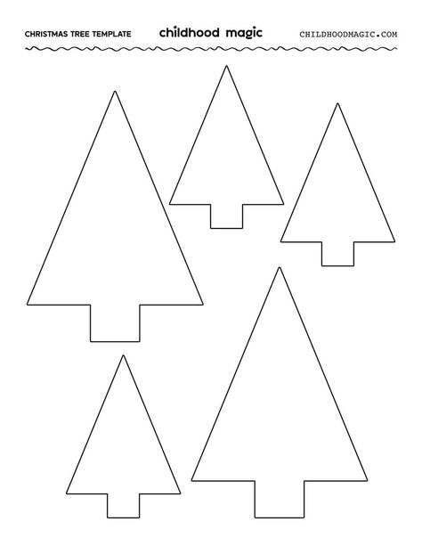 Christmas Tree Outline - Childhood Magic Tree Farm Decorations, Tree Printable Free, Make Your Own Christmas Tree, Farm Decorations, Christmas Tree Outline, Printable Christmas Tree, Craft For Children, Triangle Template, Kids Christmas Crafts Easy