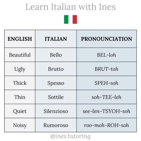 Learn Italian with Ines Language Italian, Italian Vocabulary, Italian Aesthetic, Italian Lessons, Italian Language Learning, Learn Italian, Italian Words, Learning Italian, Italian Language