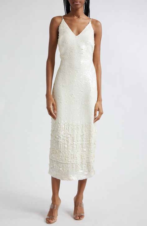 Veronica Beard Perla Midi Slipdress available at #Nordstrom Simple Outfit Ideas, Casual Bride, Outfit Ideas For Spring, Outfits For Spring, Olivia Von Halle, Bridal Shower Outfit, Timeless Outfits, White Slip Dress, Casual White Dress